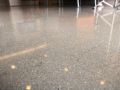 close up of the speckled decorative concrete