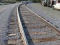 brand new railroad track on gravel