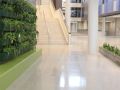 decorative concrete flooring in the hallway of olathe west high school