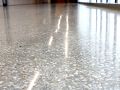 speckled and shiny decorative concrete floor
