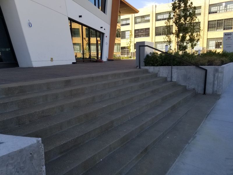 structural concrete staircase with decorative concrete finish
