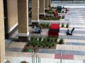 outside decorative concrete with outside seating
