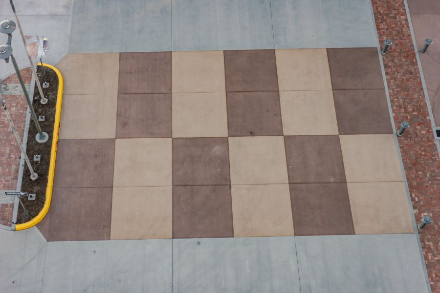 checkered decorative concrete