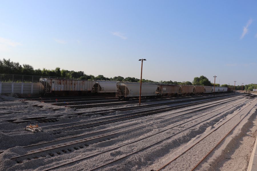 several railroad tracks built on gravel for the A&M Pet Supply Manufacturing Plant