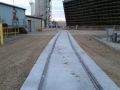 new concrete poured for railroad construction implementation